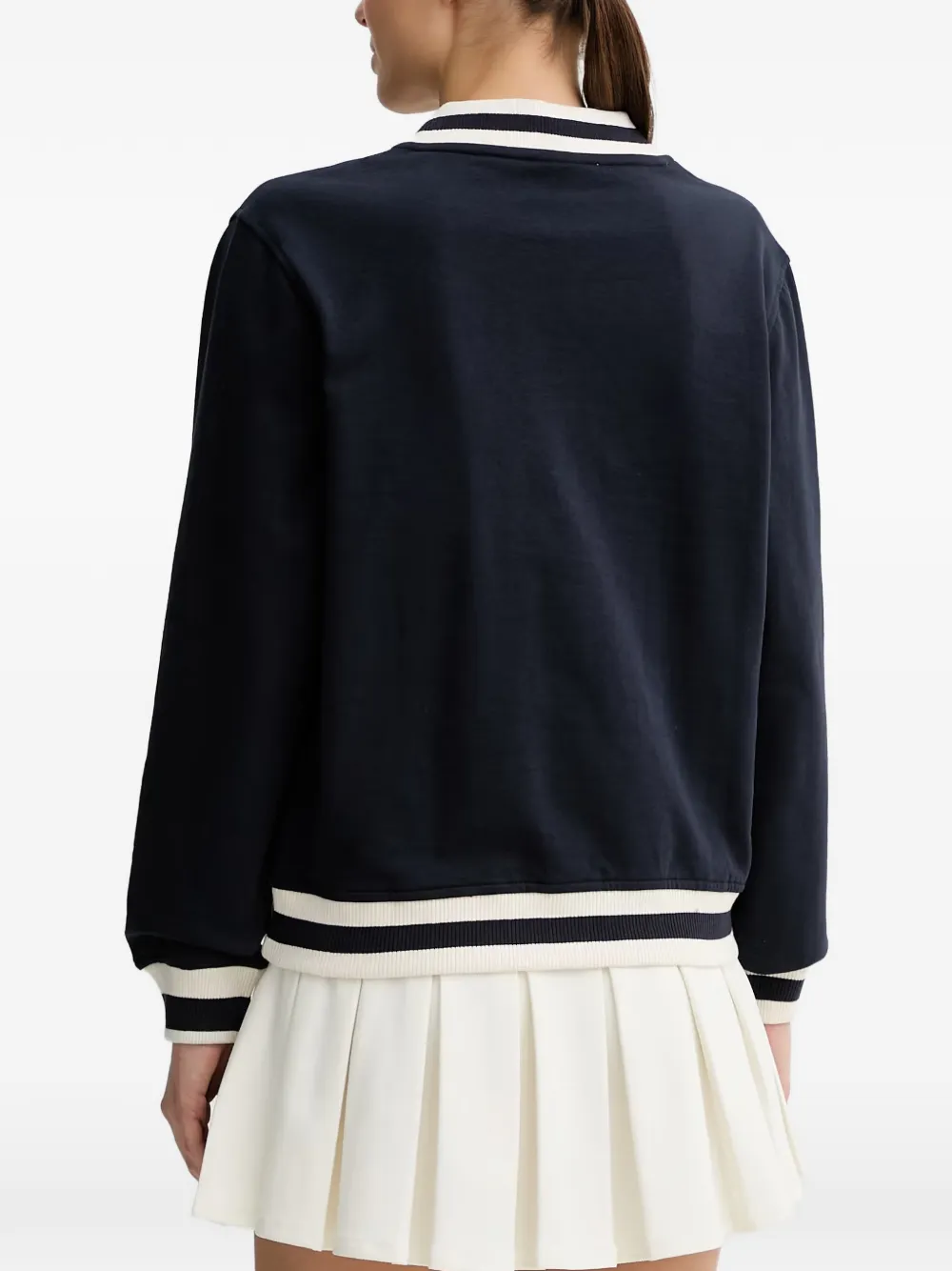 GUESS USA x North Sails sweater met gestreepte afwerking en V-hals Blauw