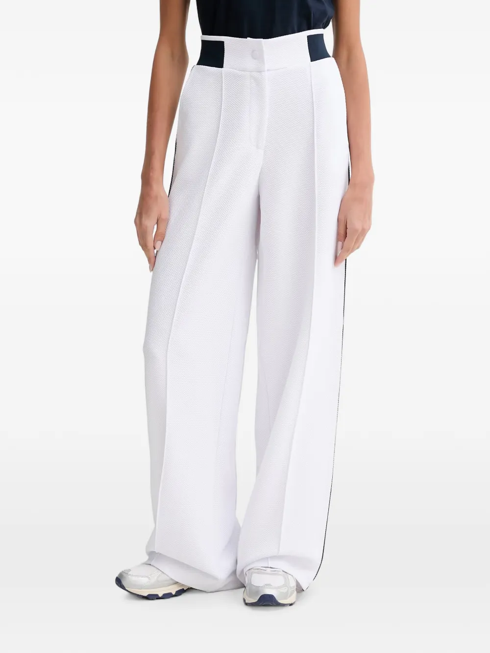 GUESS USA wide-leg side-stripe track pants - Bianco