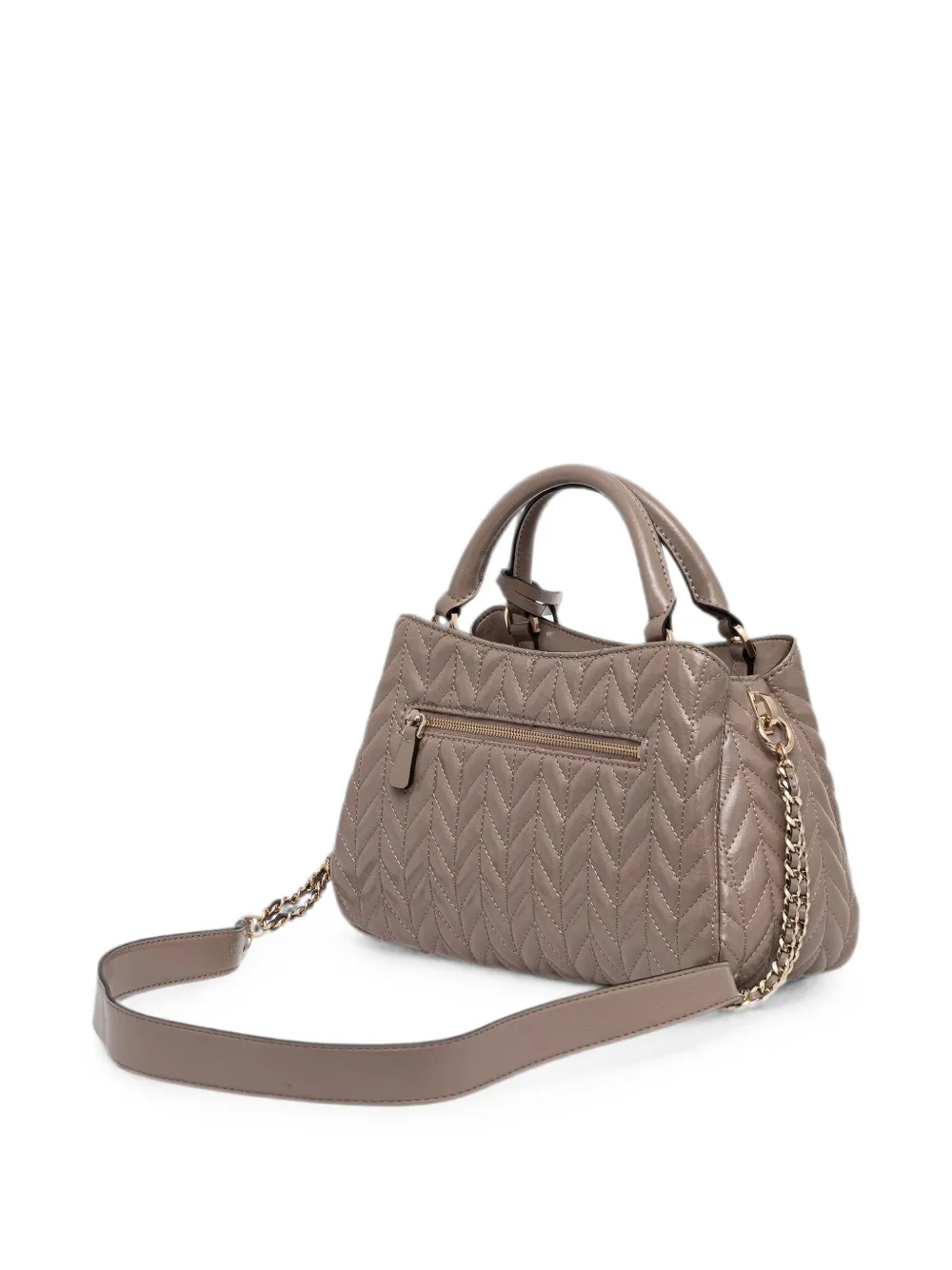 GUESS USA Cheryl chevron gewatteerde leren shopper Beige