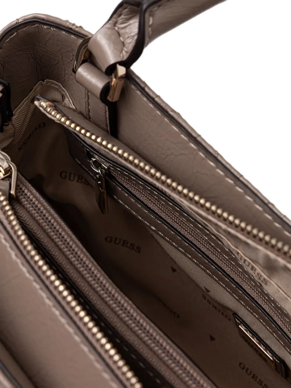 GUESS USA Cheryl chevron gewatteerde leren shopper Beige