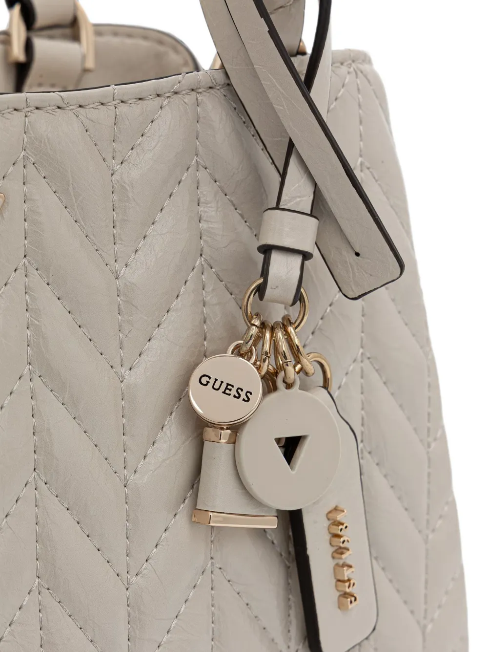 GUESS USA Cheryl gewatteerde shopper met logoplakkaat Beige