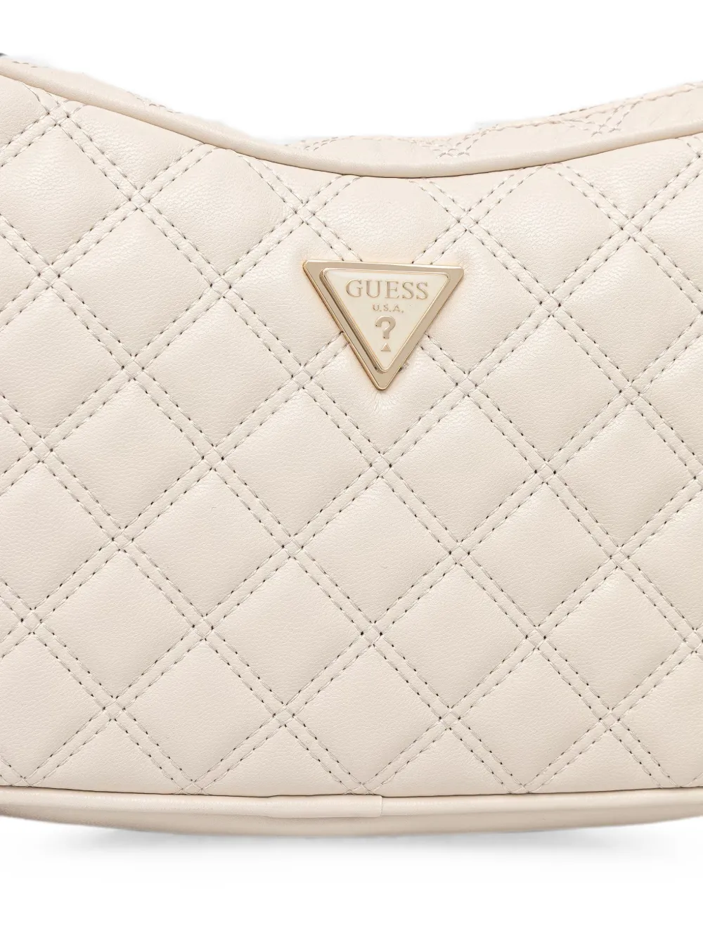 GUESS USA Giully gewatteerde leren schoudertas Beige