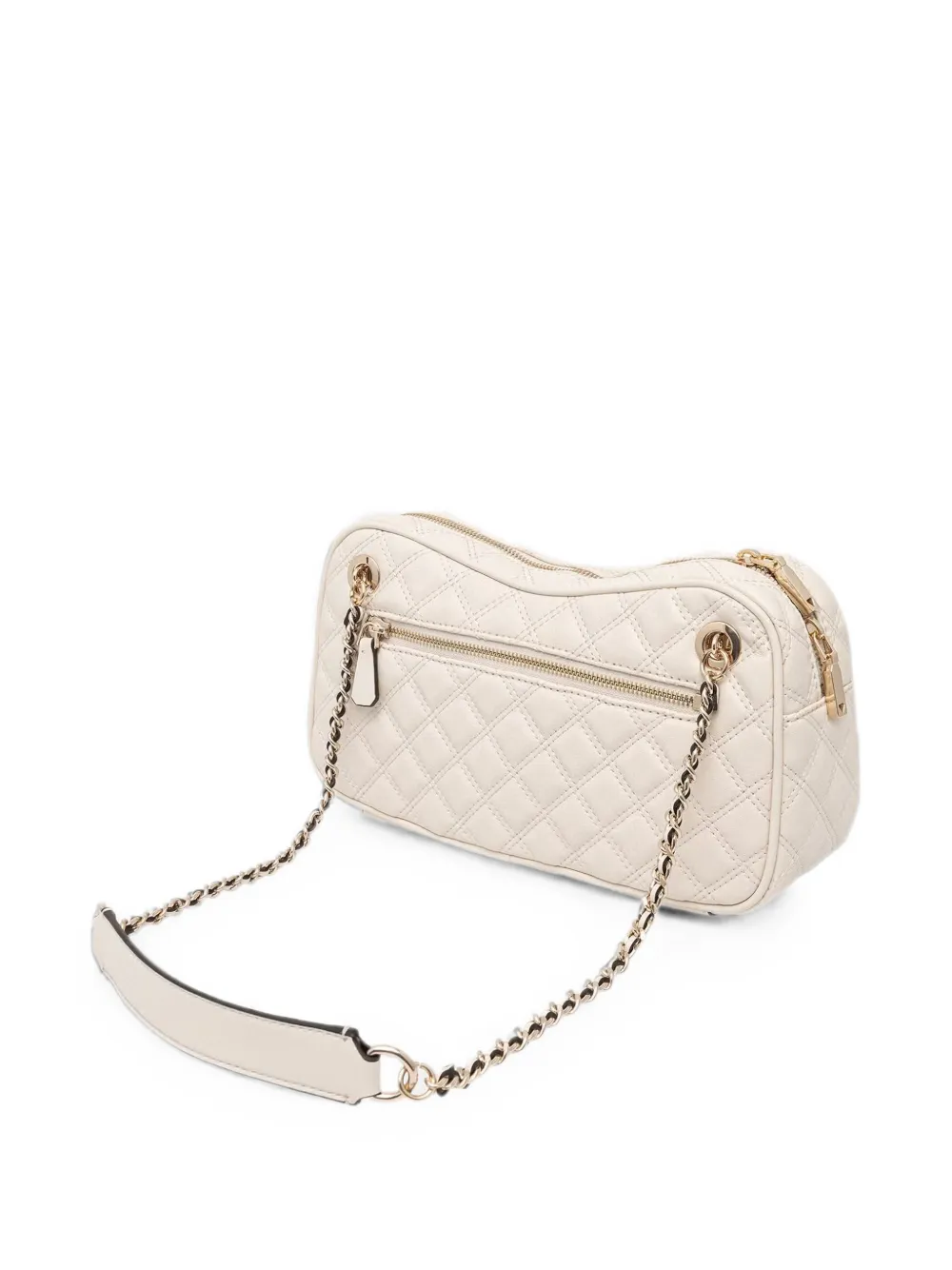 GUESS USA Giully gewatteerde leren schoudertas Beige