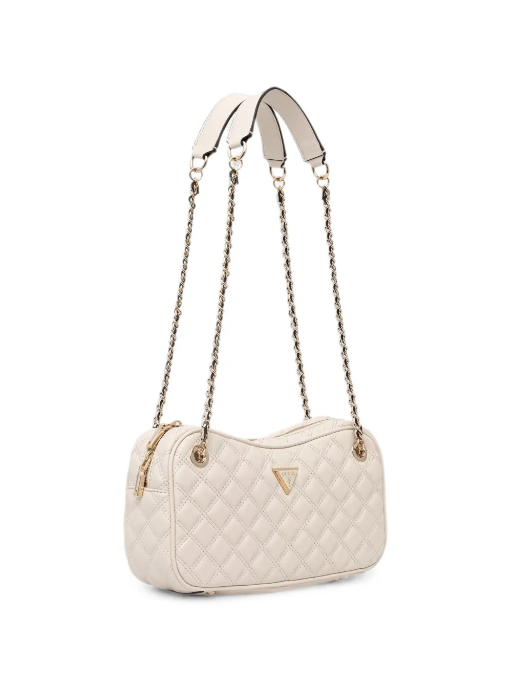 GUESS USA Giully gewatteerde leren schoudertas Beige