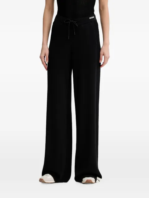 GUESS USA wide-leg logo-embroidered track pants
