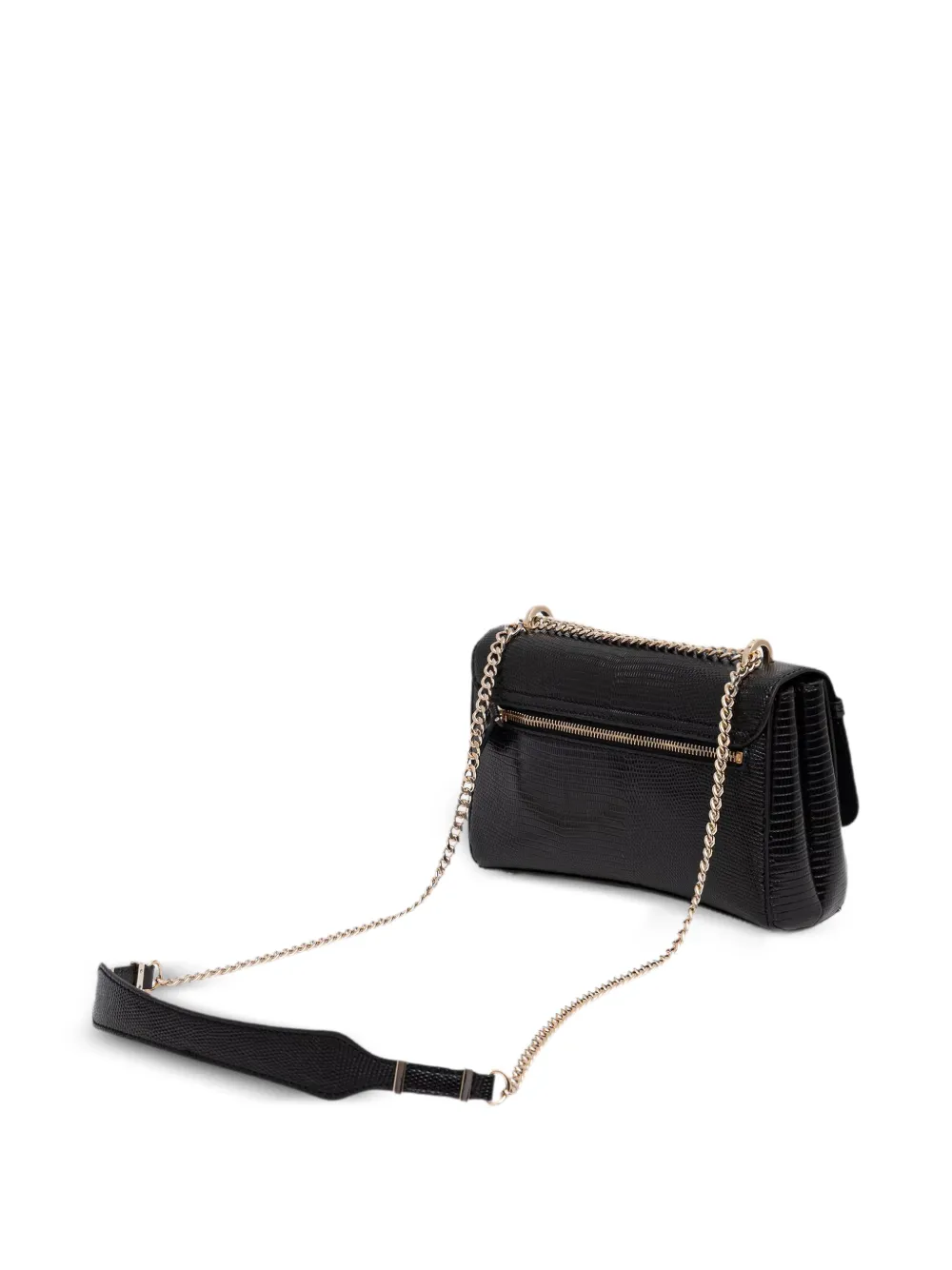 GUESS USA Schoudertas met kettingband en hagedissen-effect Zwart