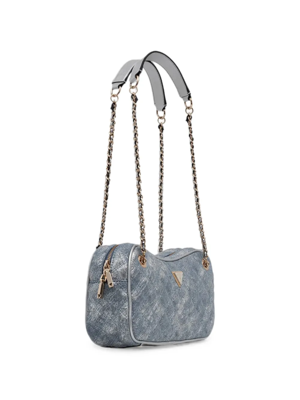 GUESS USA Gewatteerde schoudertas met metallic afwerking Blauw