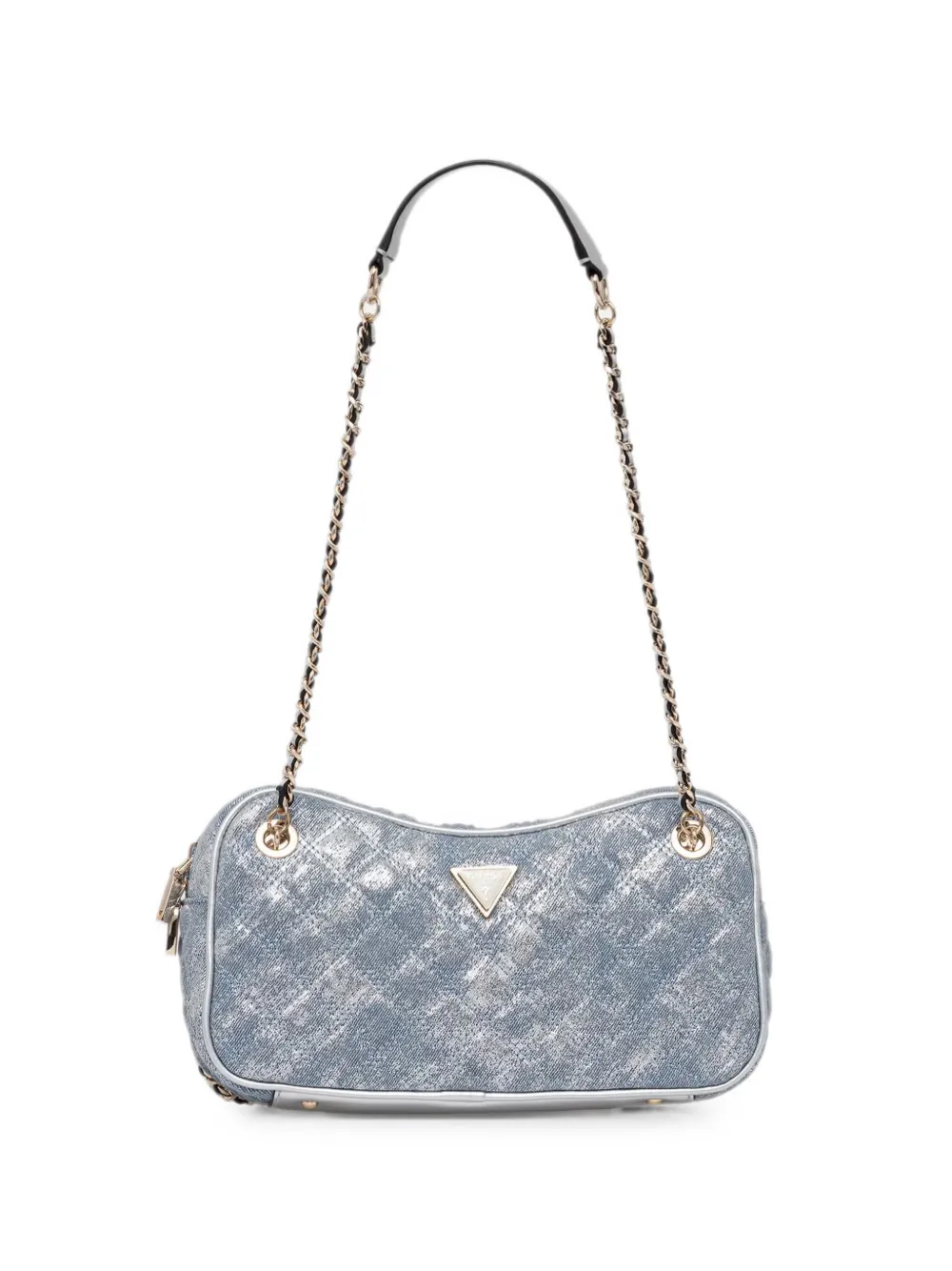 GUESS USA quilted metallic-finish shoulder bag - Blu
