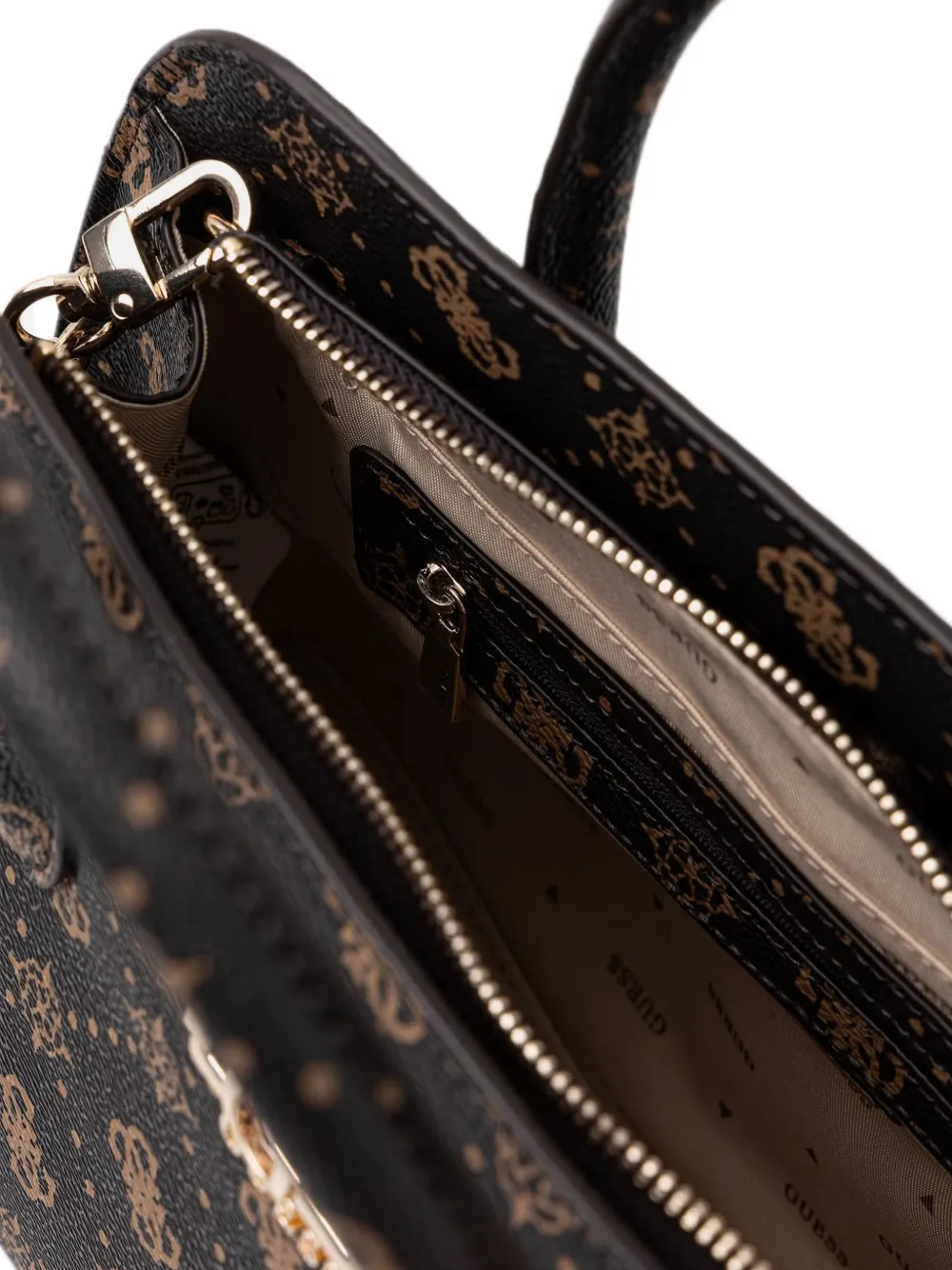 GUESS USA Emelie shopper met logoprint en rits Zwart