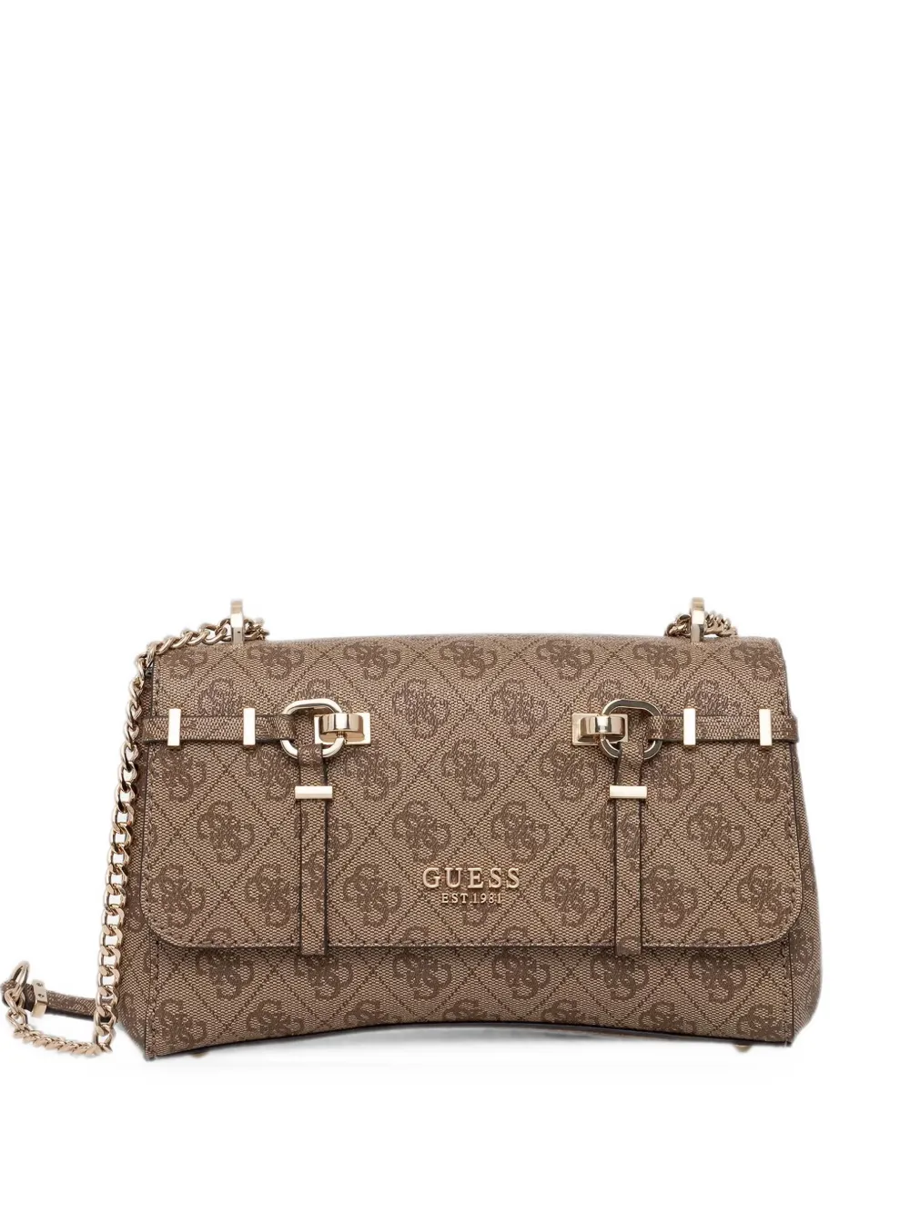 GUESS USA Leona monogram-print shoulder bag - Toni neutri