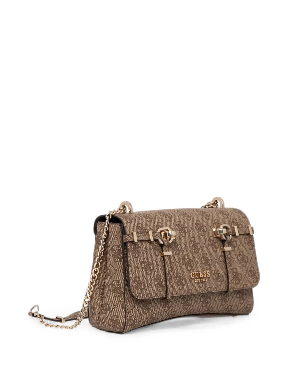 GUESS USA Leona schoudertas met monogramprint Beige