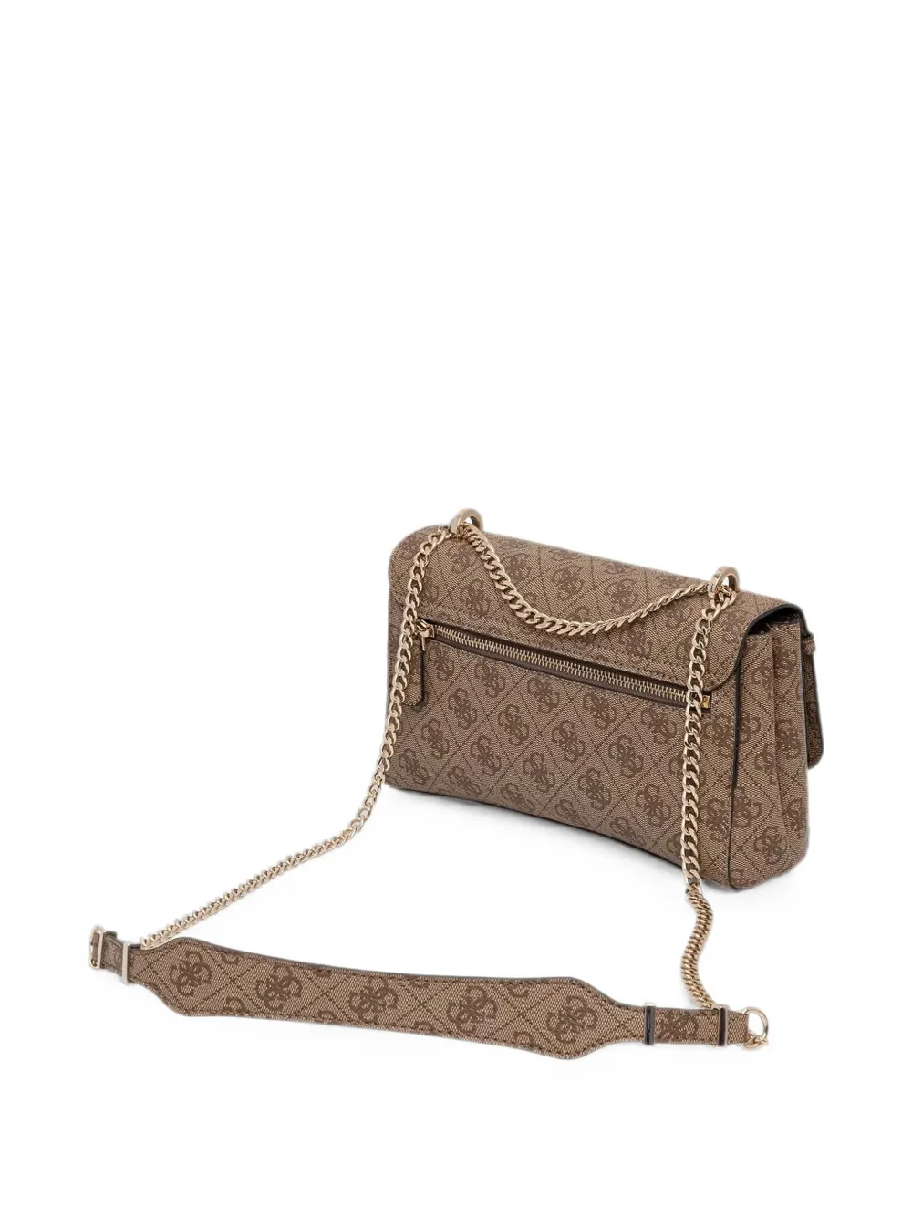 GUESS USA Leona schoudertas met monogramprint Beige