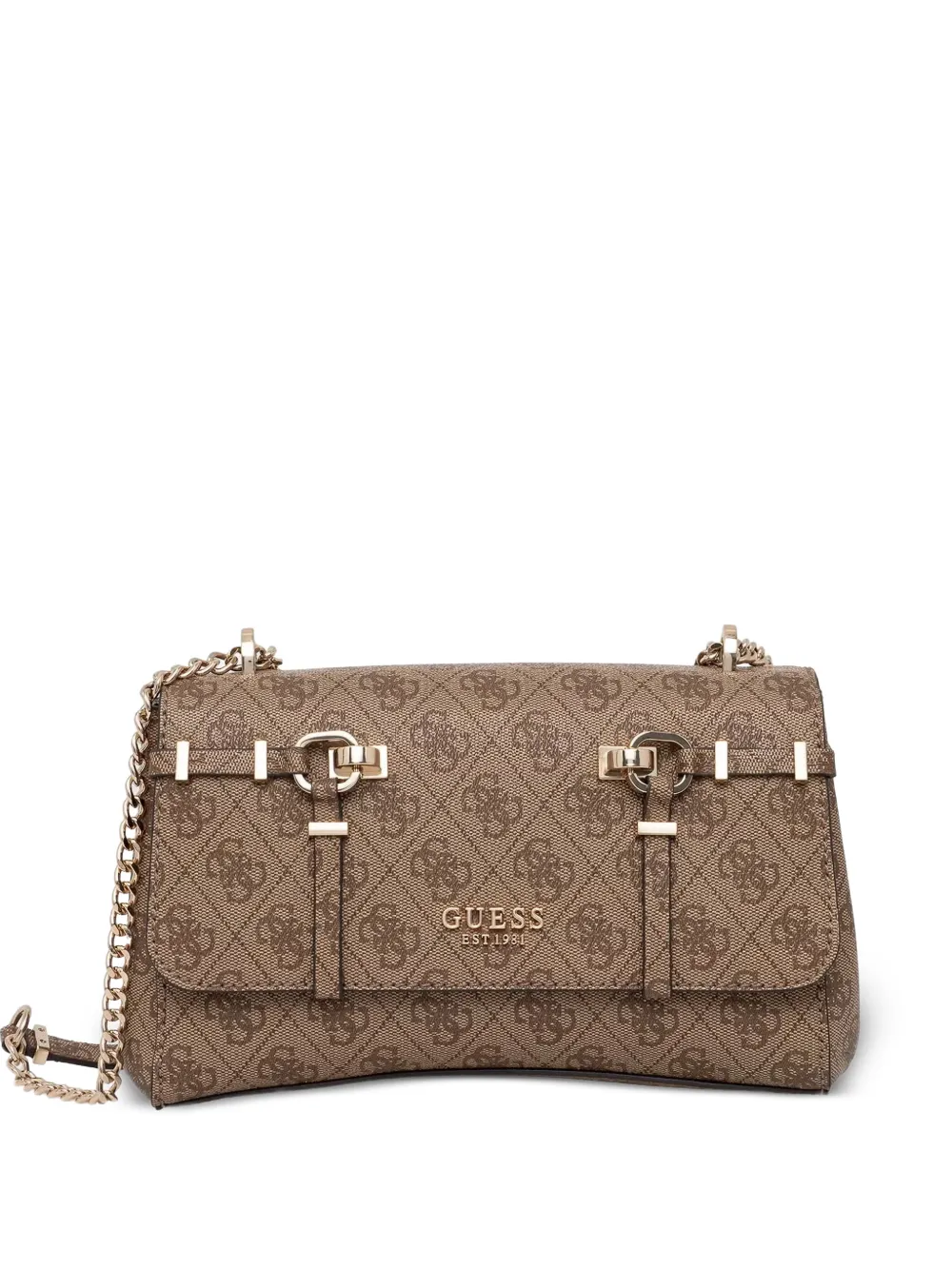 GUESS USA Leona monogram-print shoulder bag - Toni neutri