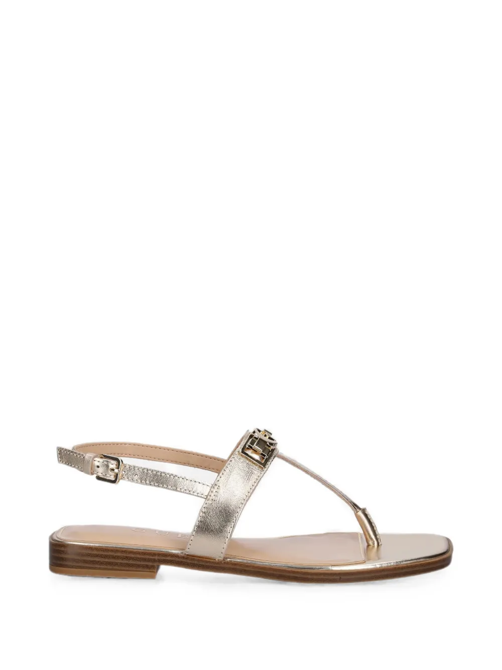 GUESS USA logo-plaque T-bar sandals - Oro