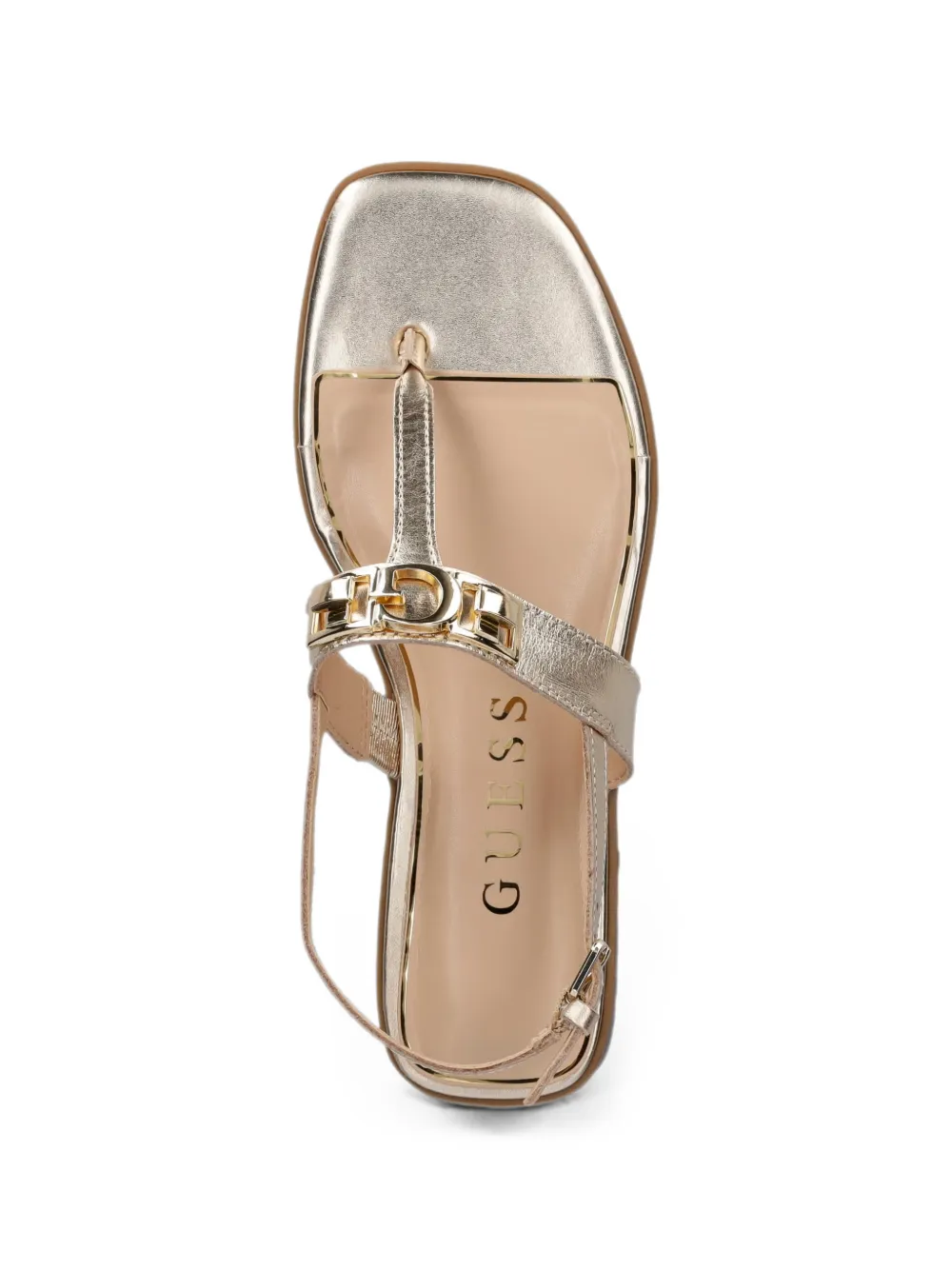 GUESS USA logo-plaque T-bar sandals Goud