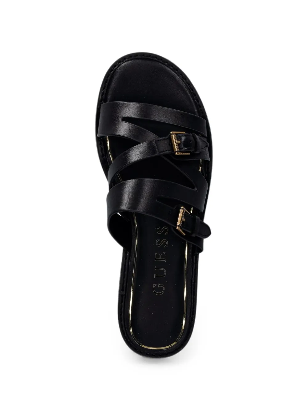 GUESS USA buckle-fastening leather sandals Zwart
