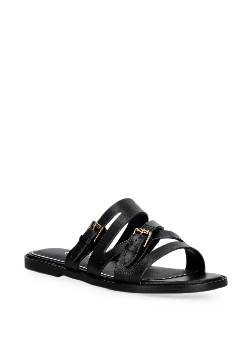 GUESS USA buckle-fastening leather sandals Zwart