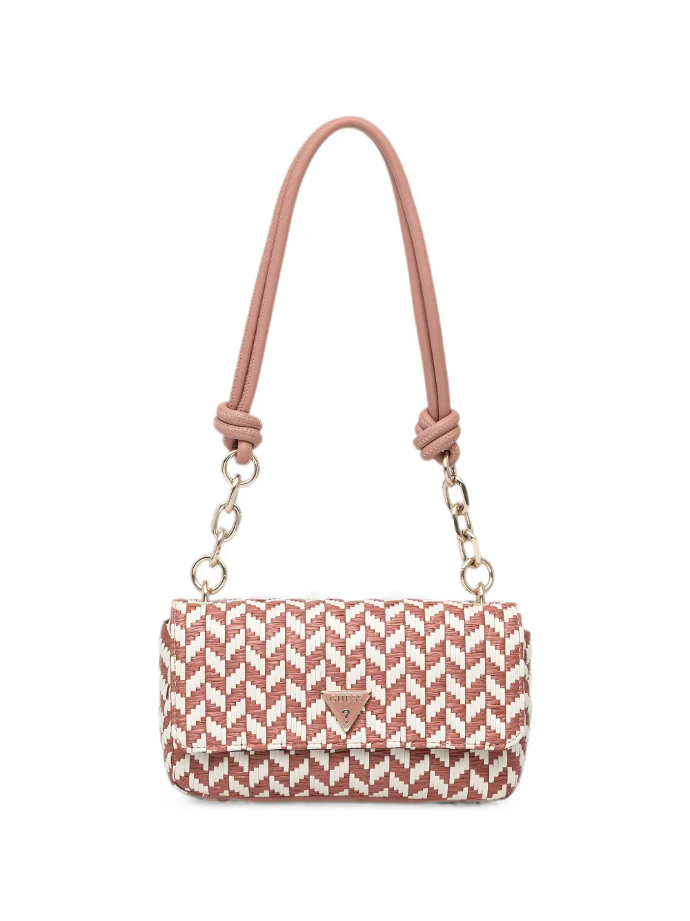 GUESS USA Tessi woven chain-link shoulder bag - Rosa