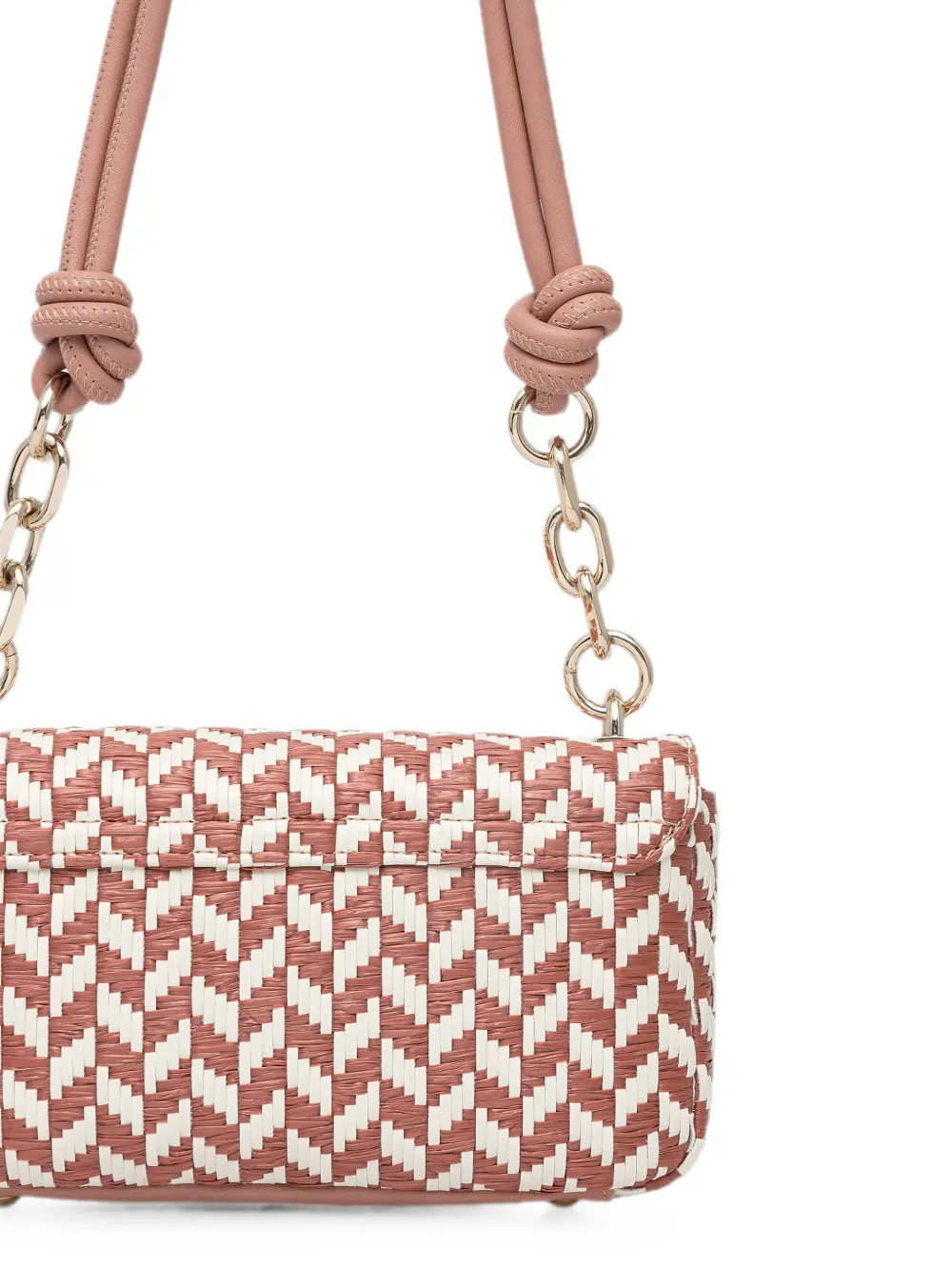 GUESS USA Tessi geweven schoudertas met schakelketting Roze
