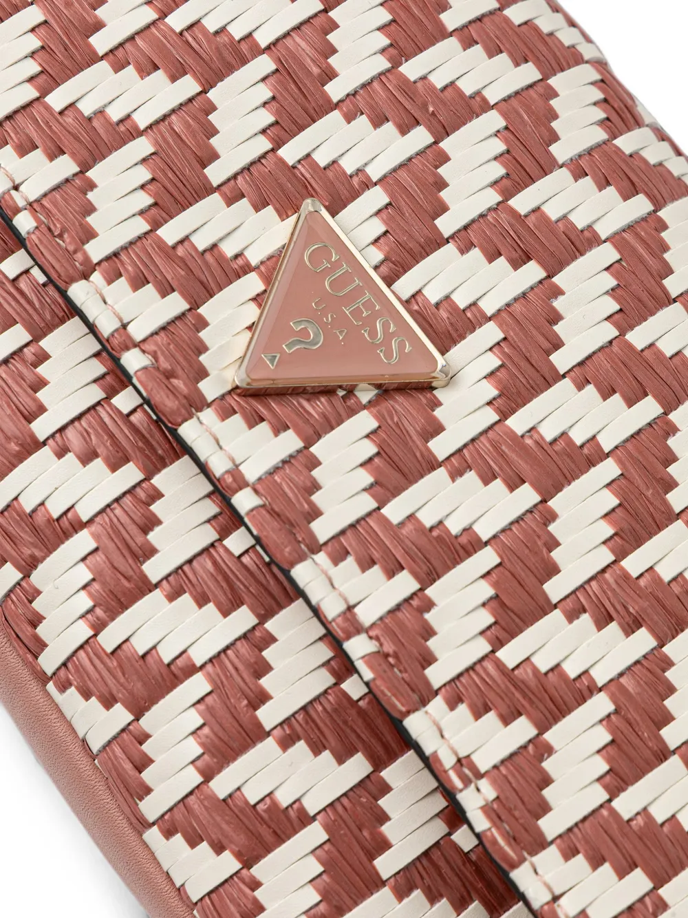 GUESS USA Tessi geweven schoudertas met schakelketting Roze