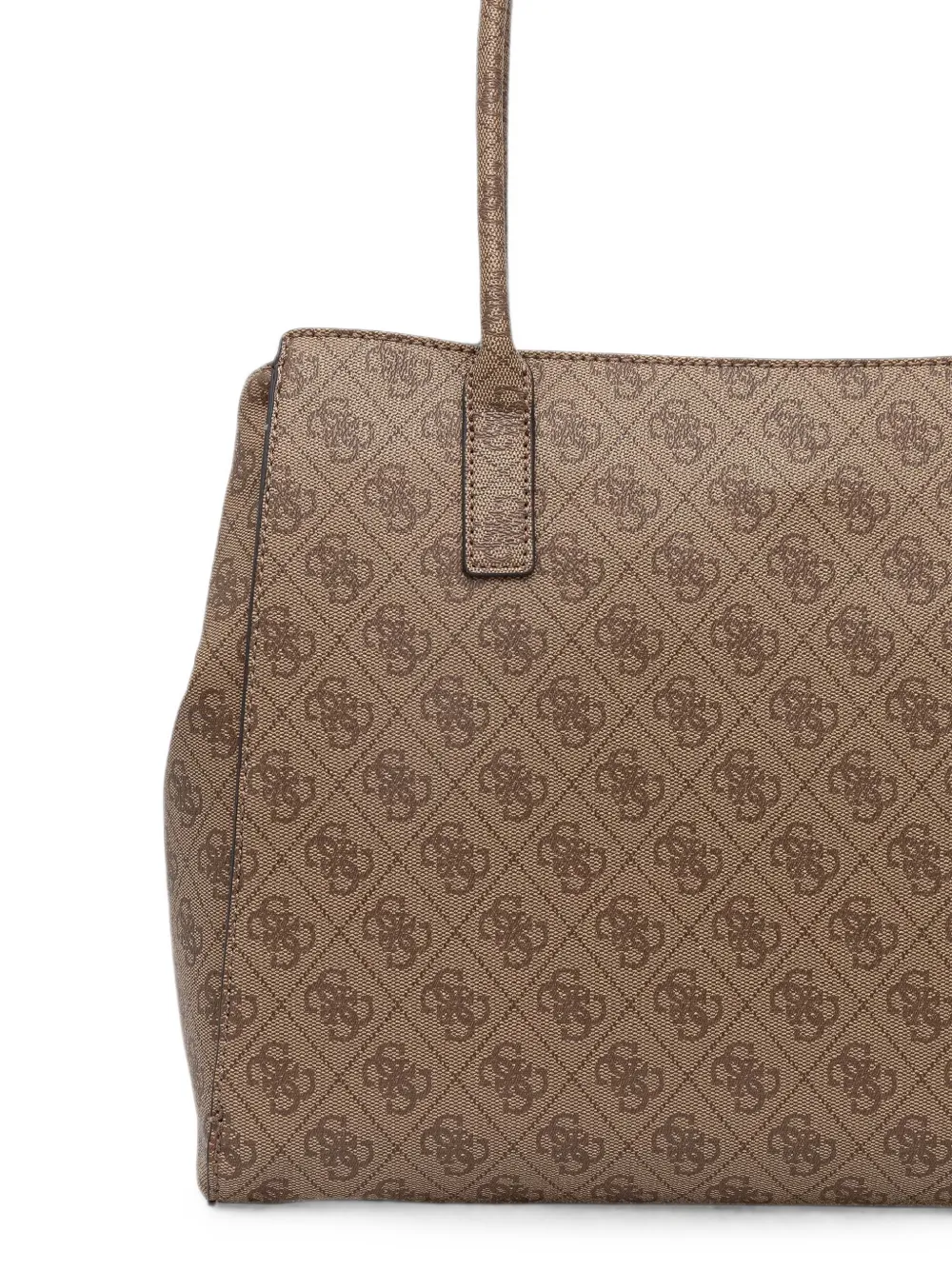 GUESS USA Leona shopper met logoprint en monogram Beige