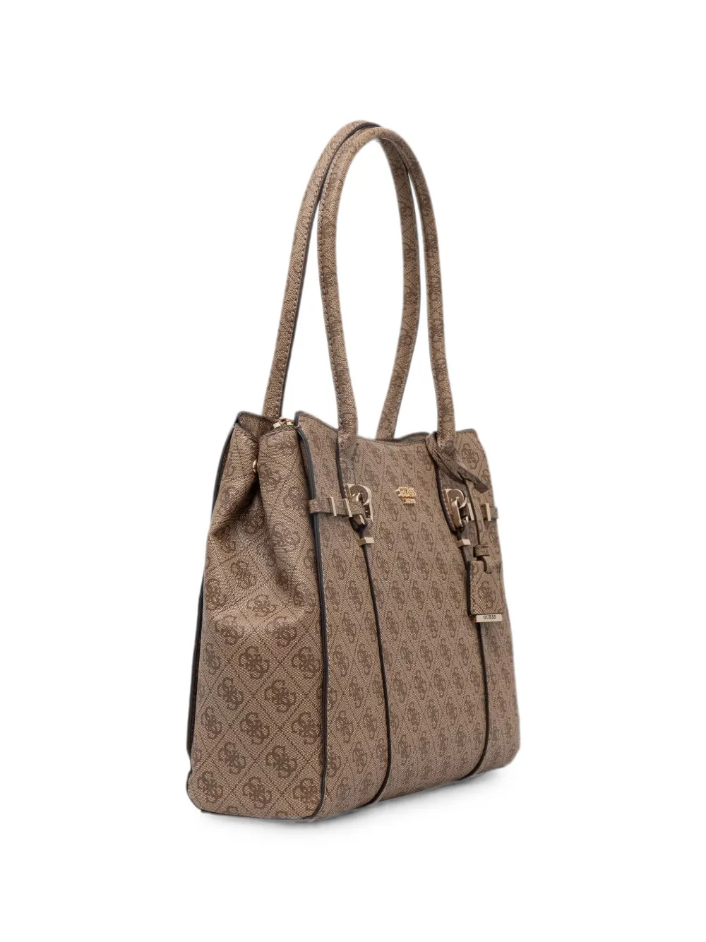 GUESS USA Leona shopper met logoprint en monogram Beige