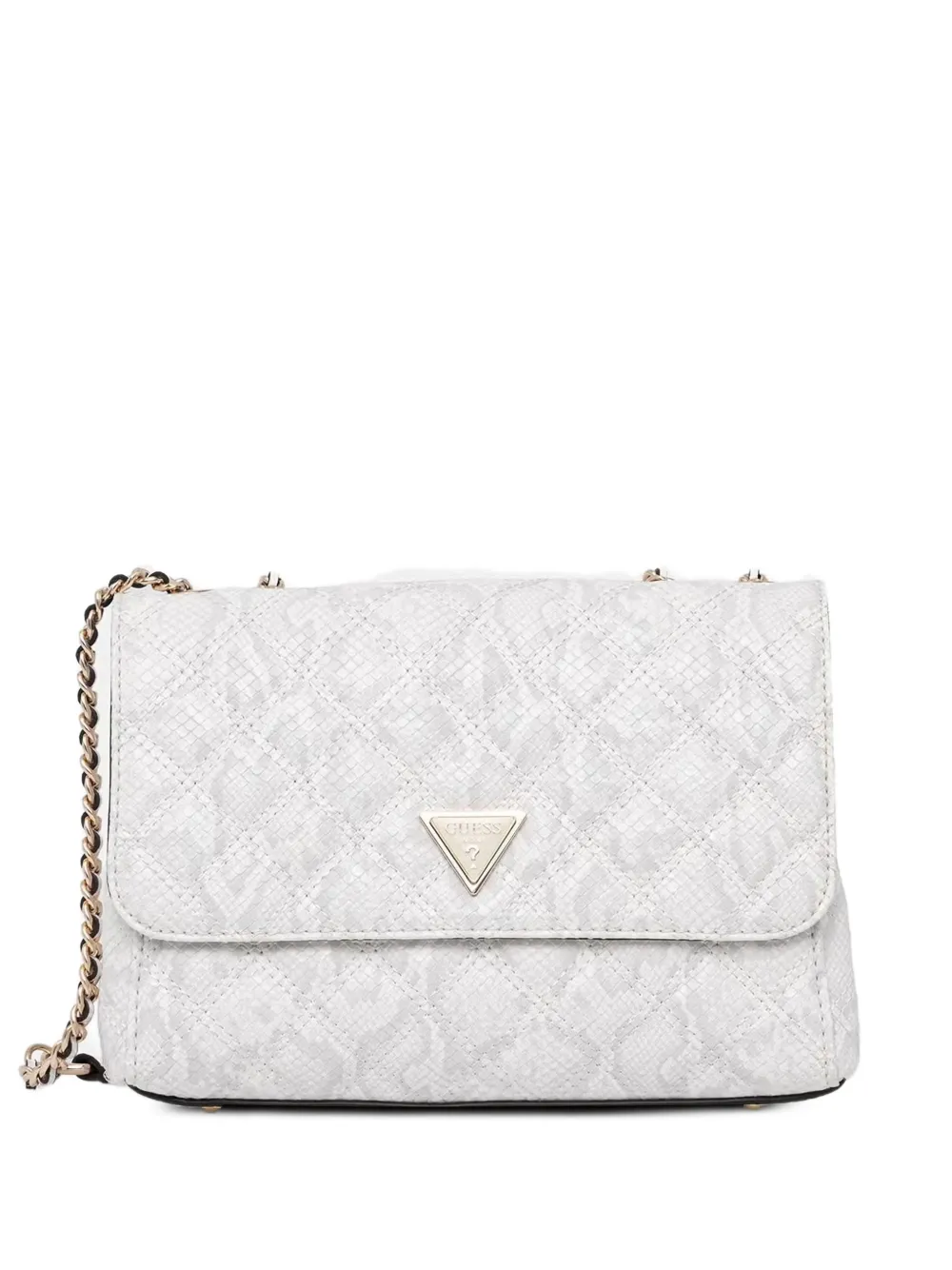 GUESS USA Borsa a spalla con effetto pelle di serpente - Bianco