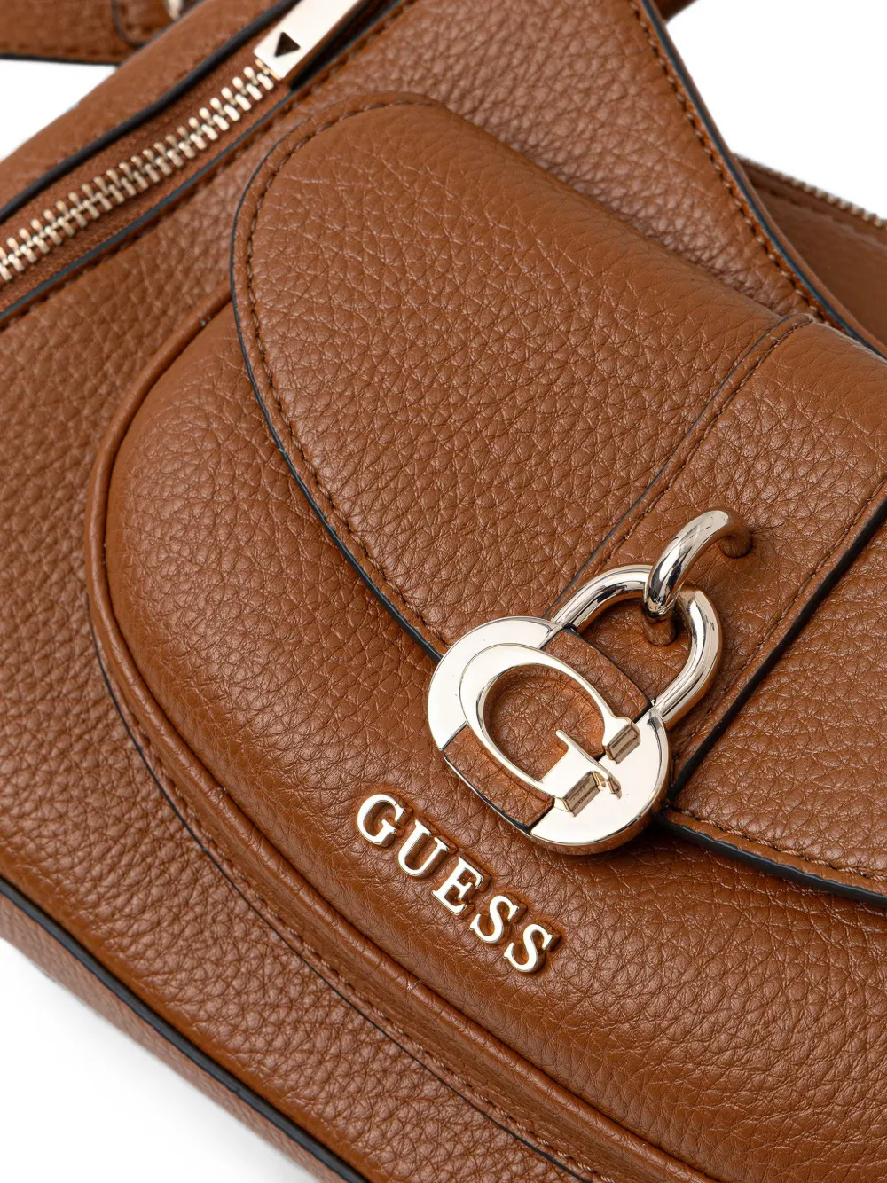 GUESS USA Schoudertas met bewerkt effect Bruin