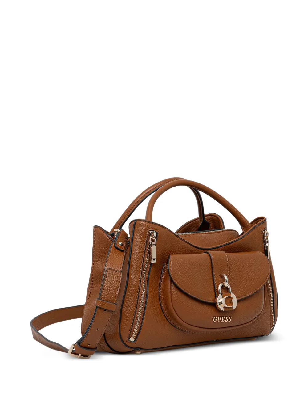 GUESS USA Schoudertas met bewerkt effect Bruin