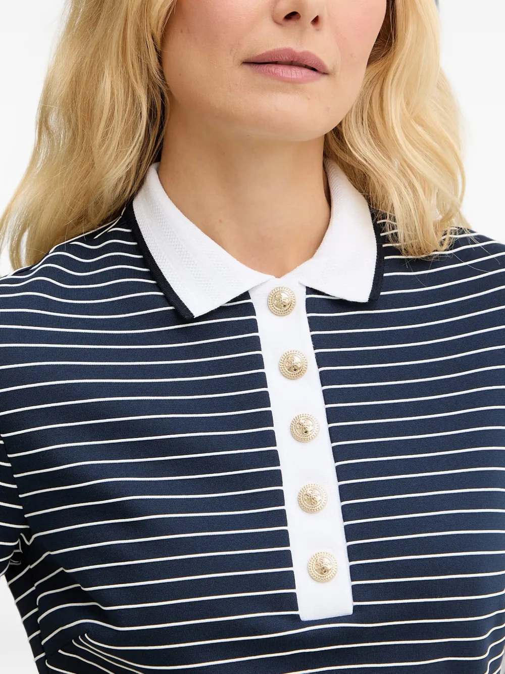 GUESS USA Mini-jurk met horizontale streep en polokraag Blauw