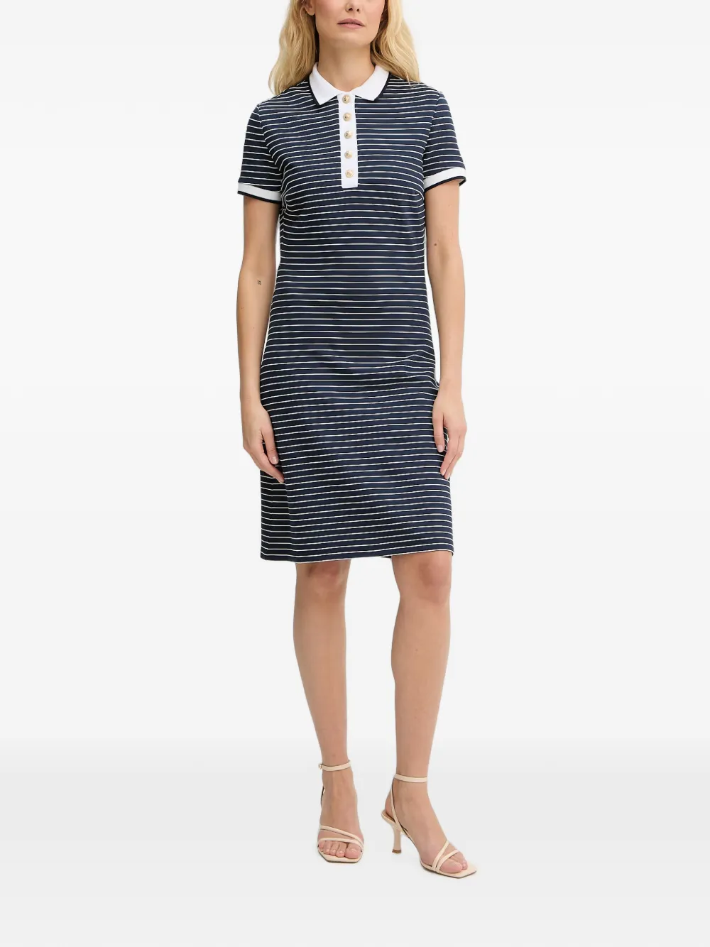 GUESS USA horizontal-stripe polo-collar mini dress - Blu