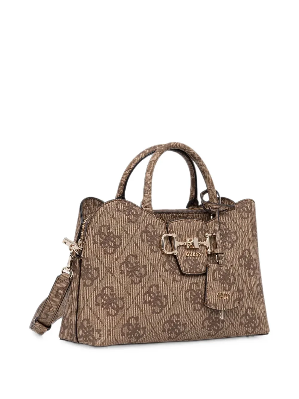 GUESS USA Shopper met monogramprint Beige
