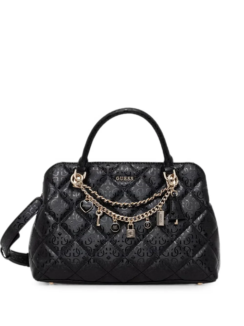 GUESS USA Libby quilted charm-detail tote bag - Nero