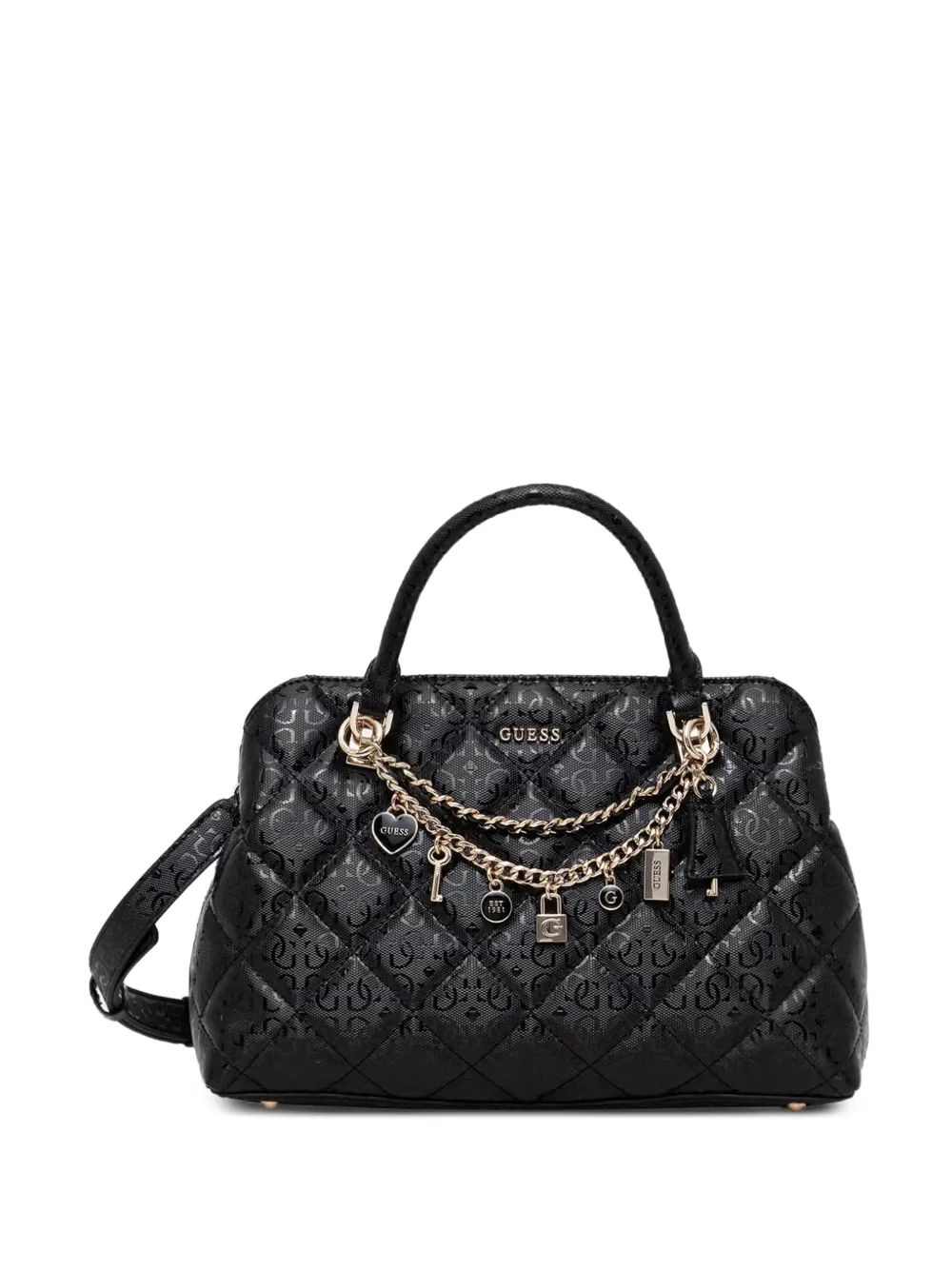 GUESS USA Libby quilted charm-detail tote bag - Schwarz