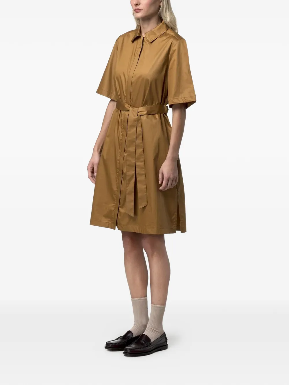 K-Way Nouaille mini-jurk met riem Bruin