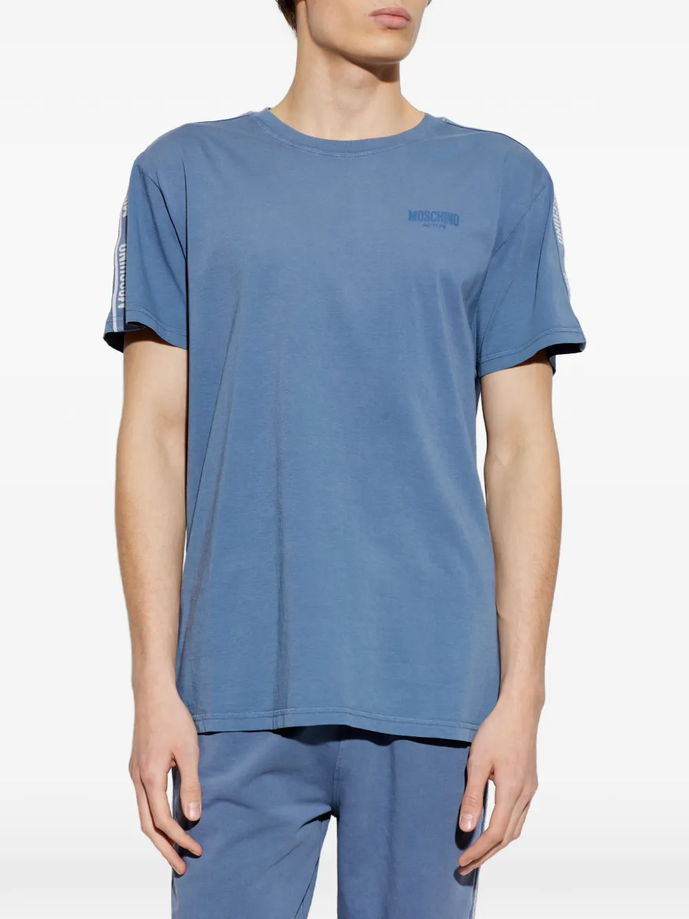 Moschino T-shirt met logodetail Blauw