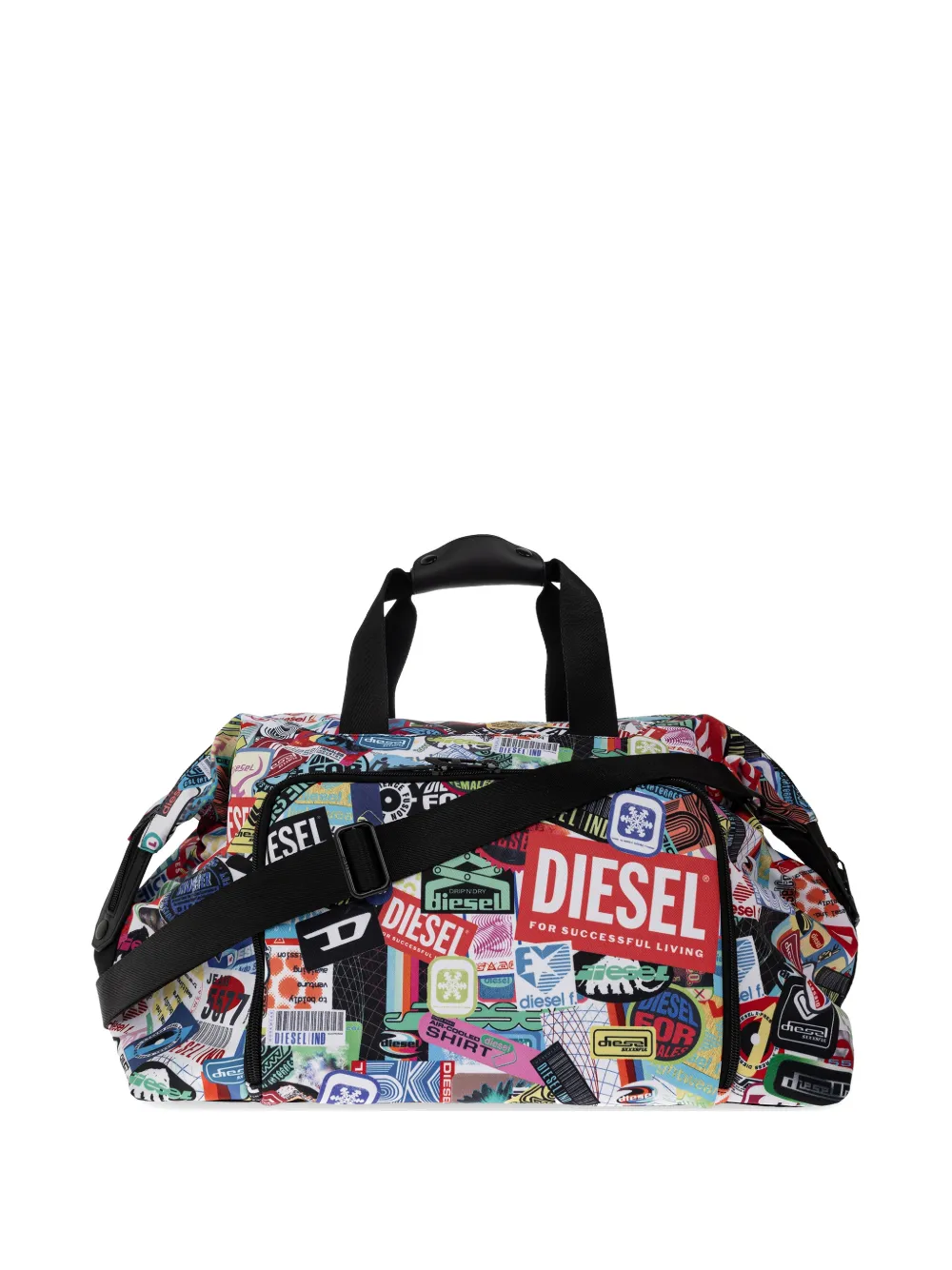 Diesel sticker-print duffle bag - Bianco