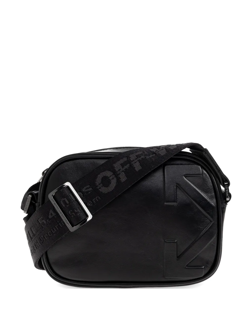 Off-White Heritage leather messenger bag - Schwarz