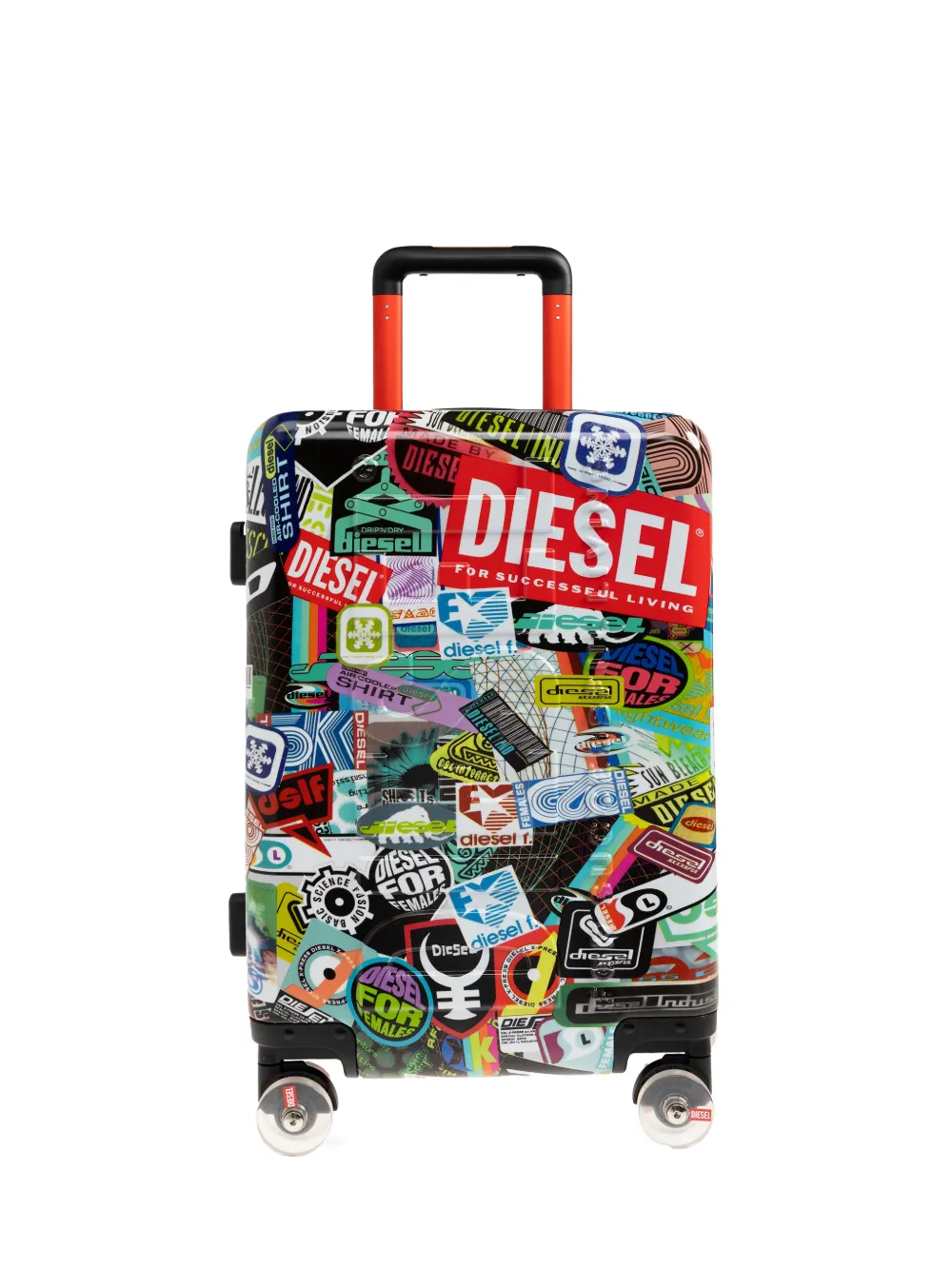 Diesel small sticker-print trolley - Nero