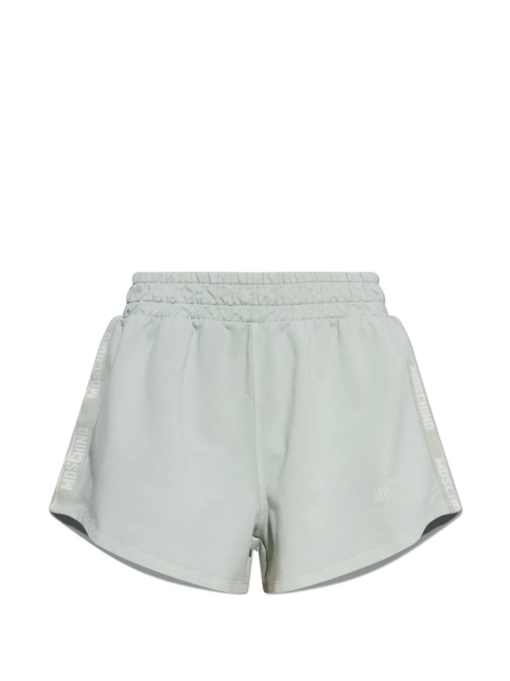 Moschino logo-tape curved-hem shorts - Blu