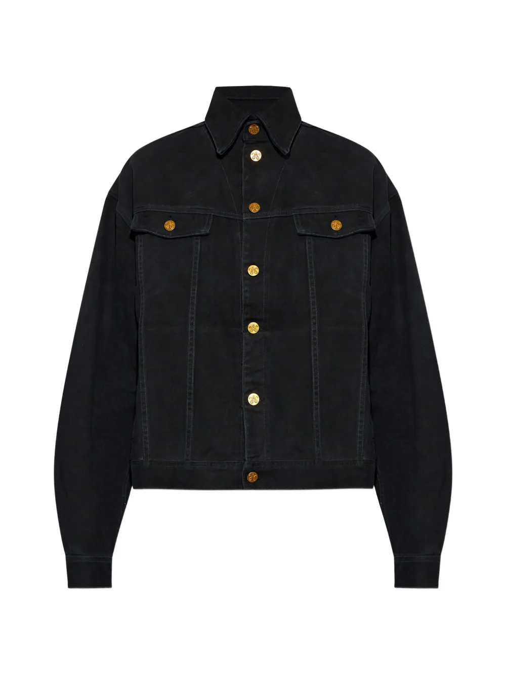 Willy Chavarria logo-buttoned denim jacket - Nero