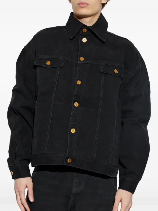 Willy Chavarria logo-buttoned Denim Jacket | Black | FARFETCH