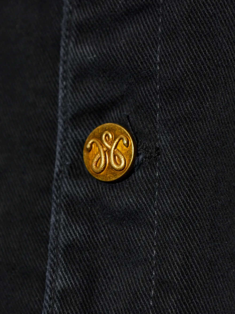 Willy Chavarria Denim jack met logoknopen Zwart