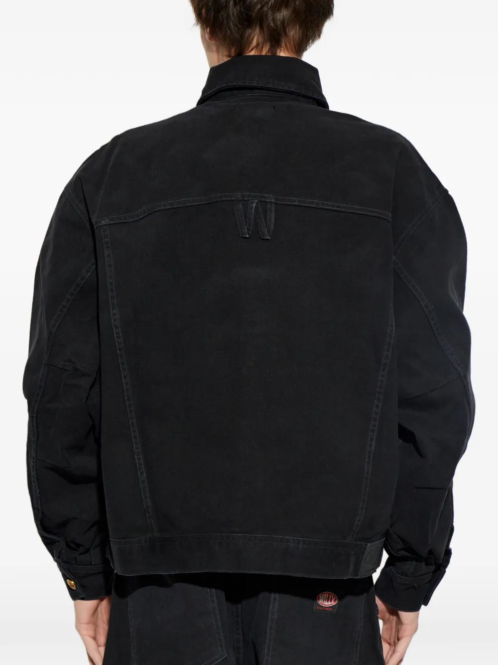 Willy Chavarria logo-buttoned Denim Jacket | Black | FARFETCH