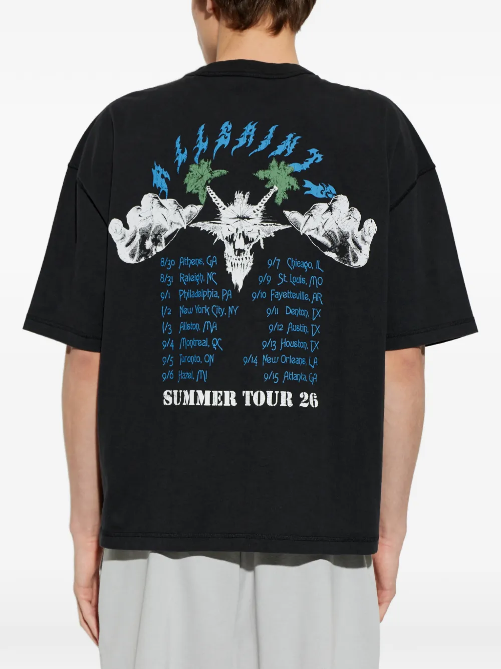 AllSaints Palm Ripper T-shirt met ronde hals Zwart