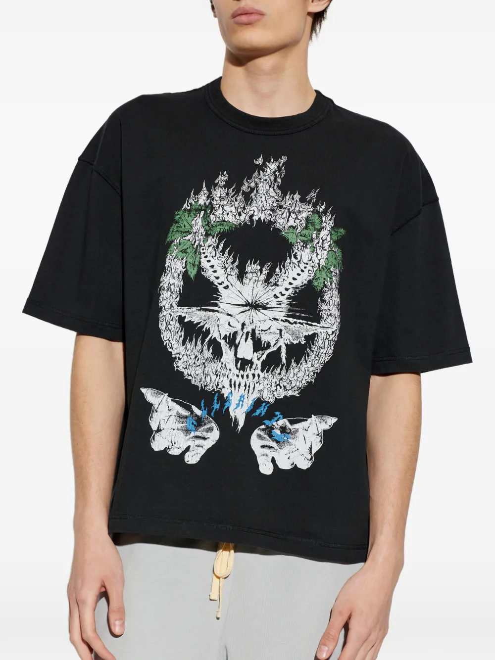 AllSaints Palm Ripper T-shirt met ronde hals Zwart