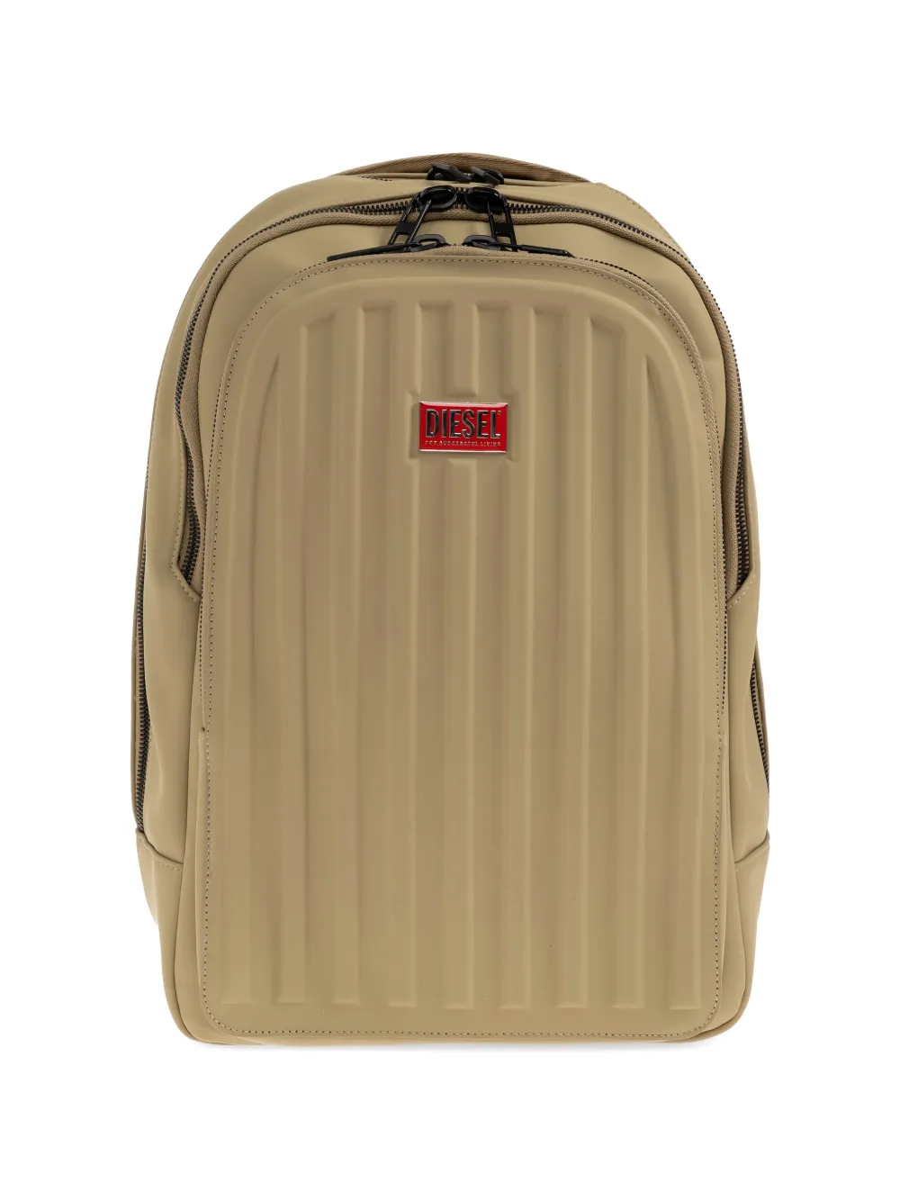 Diesel ribbed logo-plaque backpack - Toni neutri