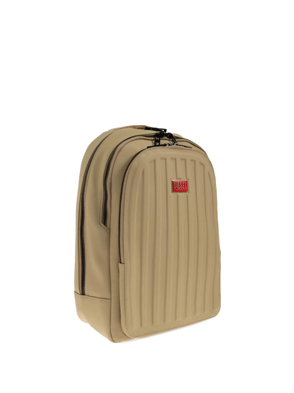 Diesel Geribbelde rugzak met logo-plakkaat Beige