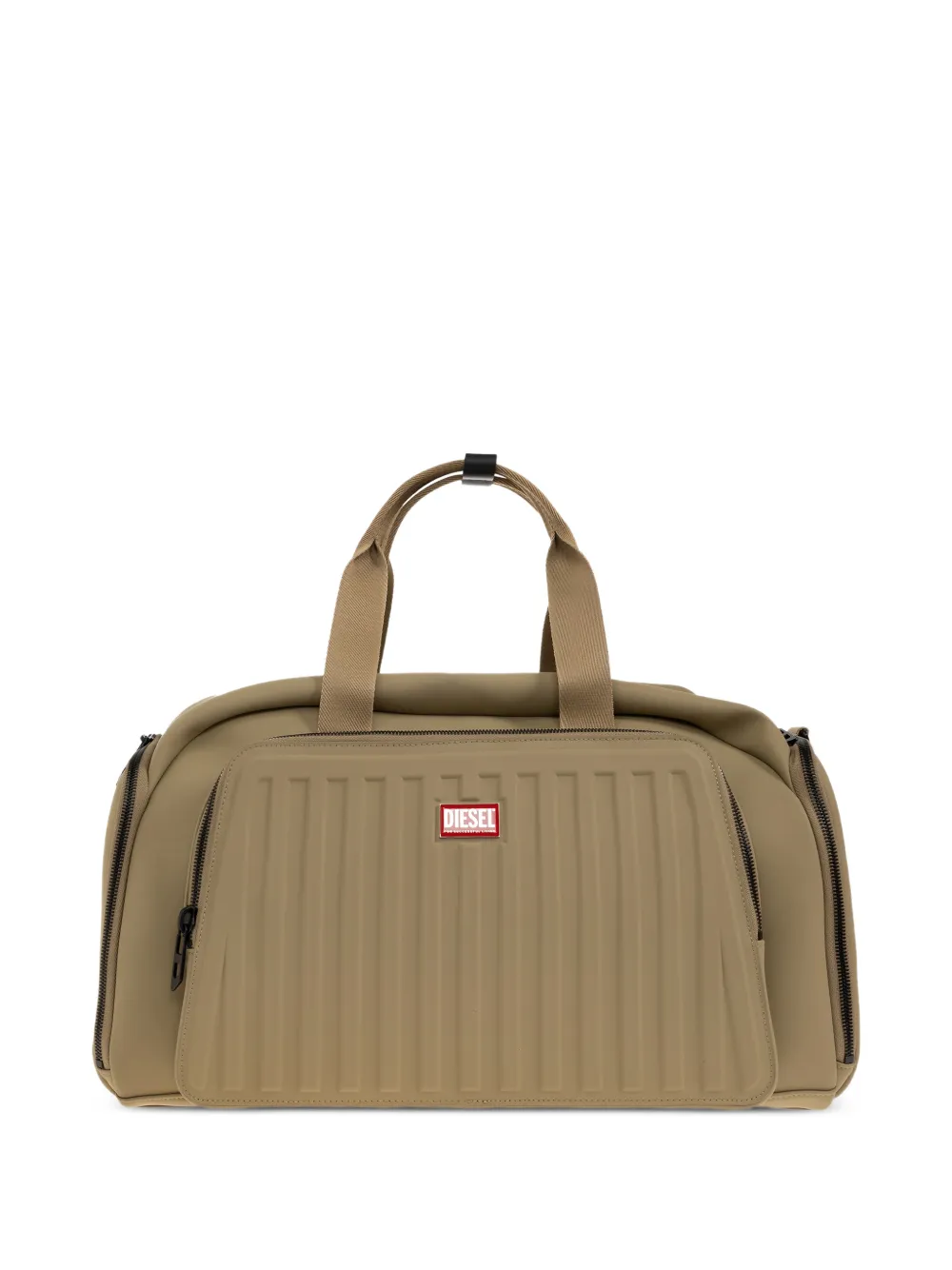 Diesel ribbed logo-patch duffle bag - Toni neutri