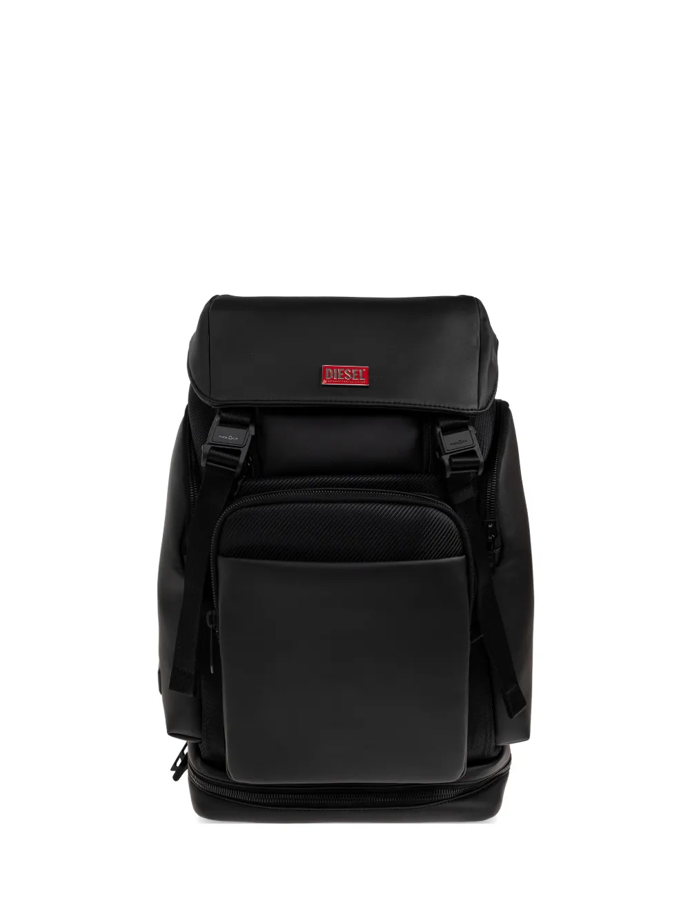 Diesel logo-plaque buckle-fastening backpack - Nero